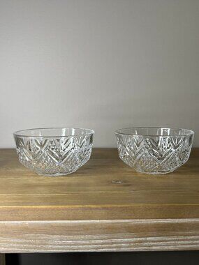Vintage Arcoroc France Clear Glass Dessert Bowls Set of 2